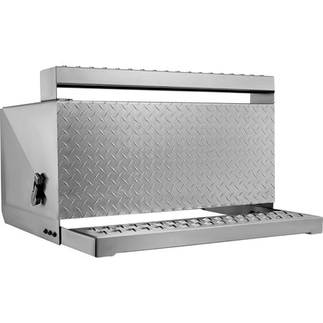 Mophorn Coffre à outils avec marchepied pour semi-remorque, 790 x 770 x 485 mm, boîte en aluminium robuste, équipée d'un marchepied étanche et d'un loquet amortisseur pour camions à plateau et grues (1/5)