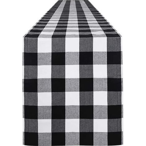 Tischläufer 45 x 71 cm, Schwarz-Weiß, 1 Stück – Robuster Baumwoll-Tischläufer – Waschbarer Tischläufer (1/5)
