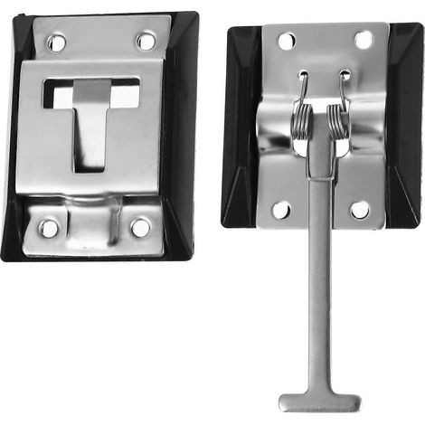 Support de loquet de porte d'entrée en métal de style T pour camping-car/caravane (acier inoxydable 304)-Silver