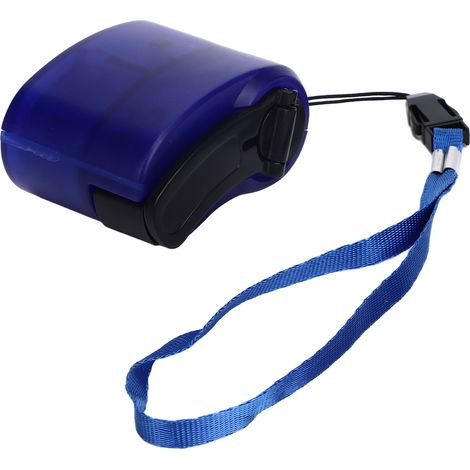 Chargeur de téléphone USB à manivelle portable, idéal pour la randonnée et le camping (bleu). (1/5)