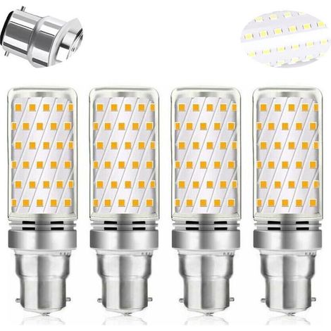 LED-Glühbirne Mais B22 16 W Kaltweiß 6000 K, Betterlife 1600 LM, Halogenäquivalent B22 100 W-120 W, AC 230 V, B22-Glühbirne für Garage/Studio, nicht dimmbar, 4er-Set [Energieklasse A]