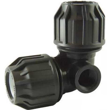 Adaptateur à compression coude 90° - connexion femelle pour arroseur Ø A: 32mm Ø B: 3/4''