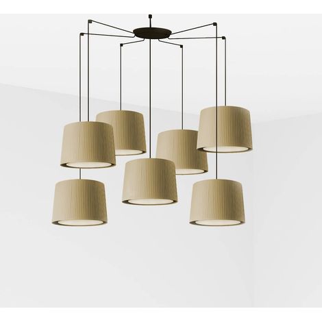 Faro SAMBA Suspension noire, verte, suspension, 7 lumières (1/3)