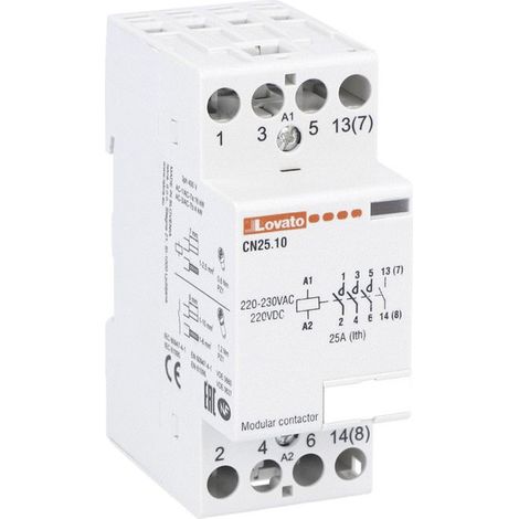 Contattore Modulare Ithe 25A Bobina 220/230 ( Lovato Cod. Cn2510220 ) (1/5)