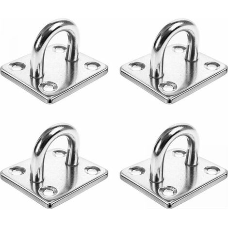 4 Pack 6mm Durable 304 Marine Stainless Steel Eyelet Panels for Wall Ceiling Swing Hammock (No Screws)