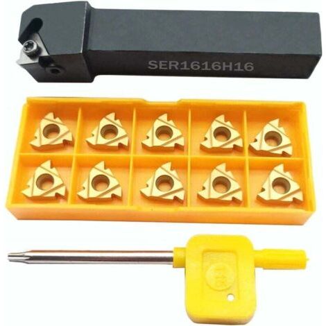 Pair 5/8\" SER1616H16 Wendeschneidplattenhalter aus Wolframkarbid mit 10 Wendeschneidplatten 16ER AG60 BP010 aus Hartmetall