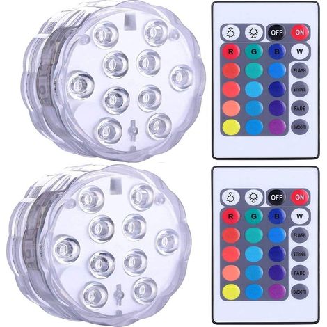 Langray – Wasserdichte LED-Unterwasserleuchten für Whirlpools und Spas – 16 RGB-Farben – 3 dynamische Modi – IP68 – 2 Fernbedienungen im Lieferumfang enthalten