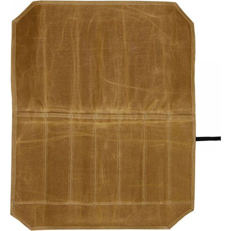 Sacs de rangement et rouleaux de couteaux en toile cirée pour couteaux de cuisine et ustensiles de cuisine (kaki)