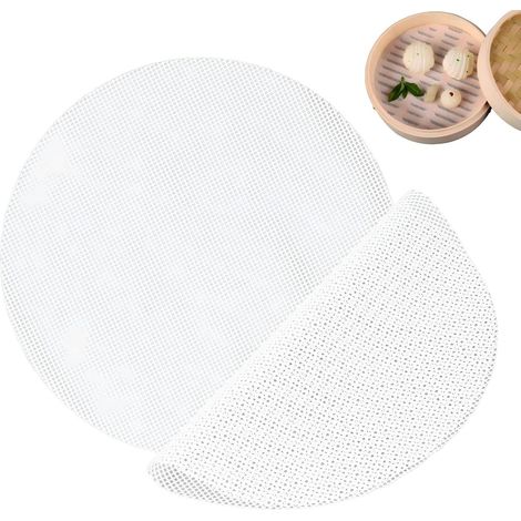 10 Pcs Silicone Non-Stick Steamer Mat Liner Mat Round Mesh Steamer Mat Reusable Steamer Mat Baking Mat for Steamer Basket (30cm) (1/5)