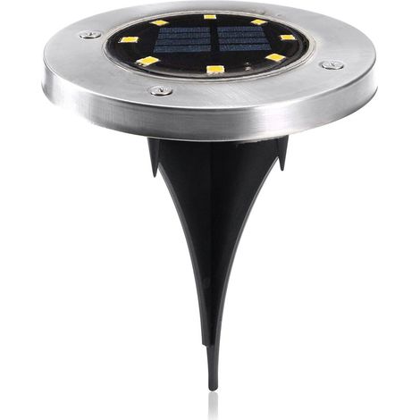 Foco luz de paso Carga de luz solar 8 LED de luz blanca Protección impermeable