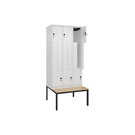 C+P  Armadietto a Z Classic PLUS con panca  3 scomparti  (1/4)