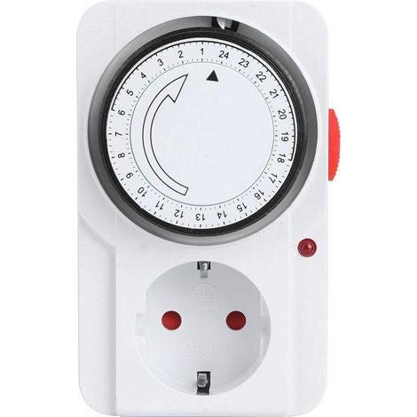 Minuterie Prise Intérieur Mécanique 24 Heures Plug in Socket Minuterie Convient Aux Distributeurs d'eau Chauffe-Eau Climatiseurs Publicité Éclairage EU Plug 230v