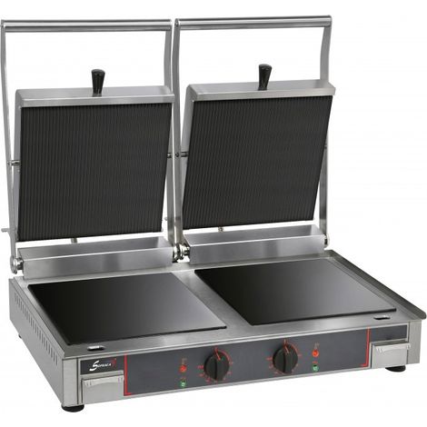 Grill Electrique Double - Plaque Inf. Lisse et Sup. Rainurée - Sofraca - 10232VRL