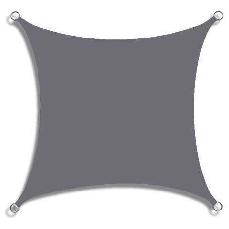 2 x 2 m Voile d'ombrage, Toile tendu, Protection salaire extérieure, Respirant, pour Balcon, terrasse, Jardin, Anthracite(Gris) (1/5)