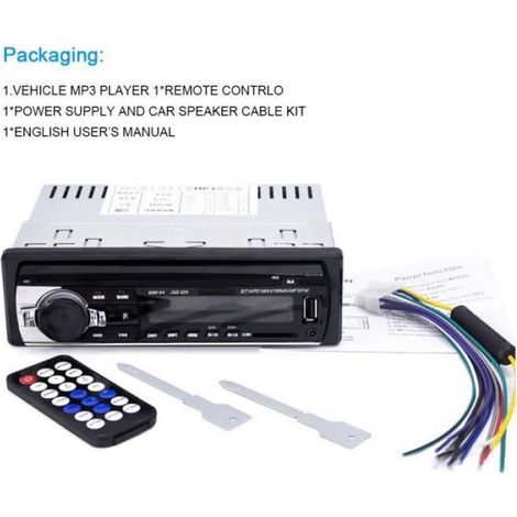 Autoradio Bluetooth, 4x60W Radio de Voiture stéréo vidéo FM Radio, Lecteur mp3 USB-SD-AUX mains libres avec télécommande (1/4)