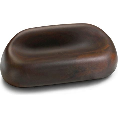 Divano da esterno 2 posti design polietilene giardino terrazza Gumball D1 - Marrone