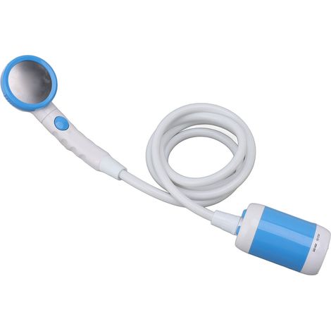 Ensemble de douche portable en ABS, acier inoxydable et PVC, pompe de douche électrique à 3 vitesses alimentée par batterie pour le camping et l'extérieur, bleu ciel