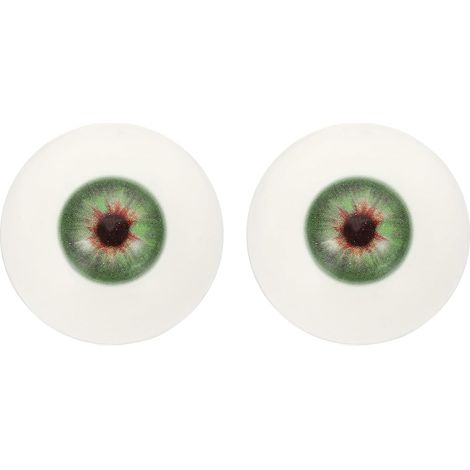 Ein Paar austauschbare Puppenaugen, realistische Acrylaugen, Kunststoff-Halbaugen, 30 mm Sicherheitsaugen, geeignet für Masken, Halloween-Requisiten und Bastelarbeiten (rot und grün).