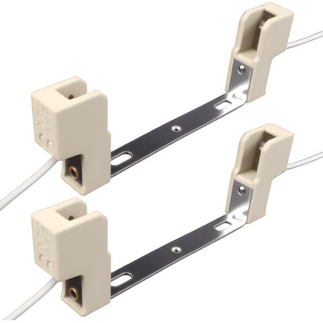 Douille R7S de 118 mm, R7S J118 Linéaire Base Support Céramique, 2 Paquet Lampe Support Halogen Prise Ampoule Base Convertisseur Connexion Double Terminal avec Câble Fil, AC 100-240V (1/5)