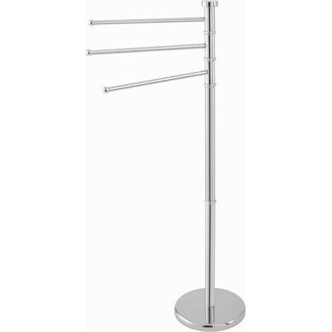 Piantana Portasciugamani Milano da bagno 3 Bracci in Metallo Cromato 22x31x85 cm (1/5)