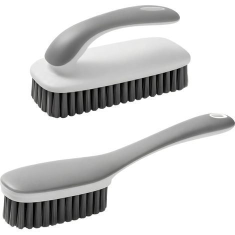 Lots de 2 bross et récurers - Brosses de douche et brosse de nettoyage pour nettoyer salle de bain, douche, carrelage, cuisine, sol, baignoire, tapis