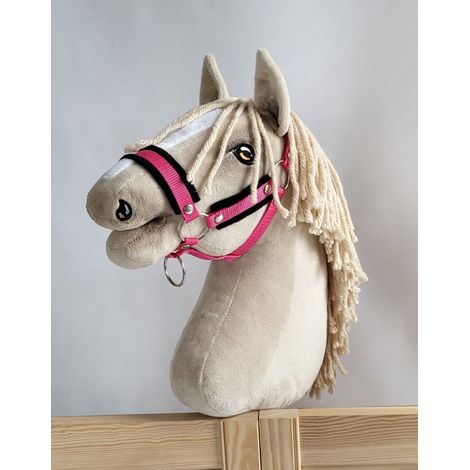 Licol réglable Hobby Horse A3, rose foncé avec fourrure noire (1/3)