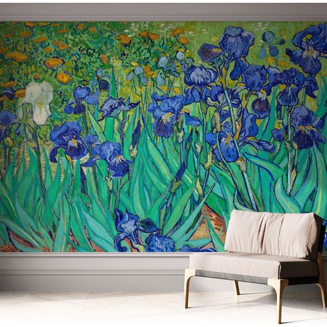 Papier peint adhésif avec colle pour décoration moderne de salon chambre à coucher cuisine et bureau Facile Fleurs de jardin 312x219 cm (1/5)