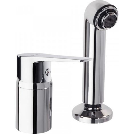 Friseur-Einhandmischer mit Brauseset TITANIUM, verchromt