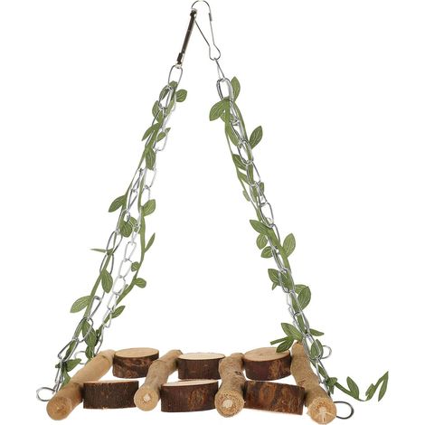 1 Balançoire En Bois Pour Oiseaux Perchoir Suspendu Jouet D'activité Pour Cage De Perruches Et Petits Perroquets