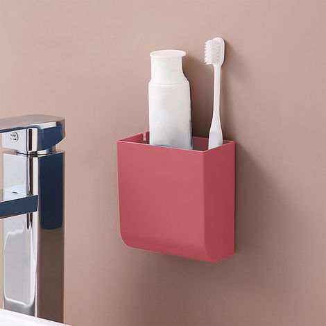 Boîte De Rangement Télécommande - Murale Sans Perçage - Pour Bureau Chambre École - Rouge - 10 X 9 X 5 Cm (1/5)