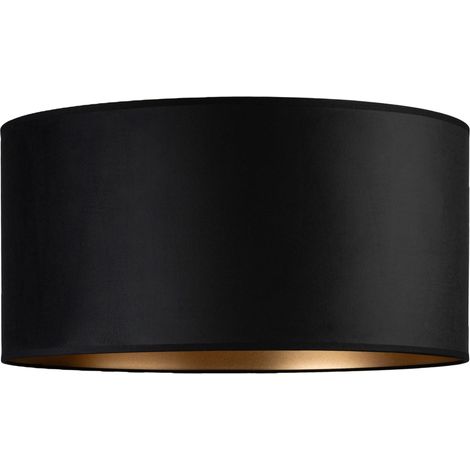 Pantalla de lámpara Tornado redonda 50 terciopelo negro-dorado (1/5)