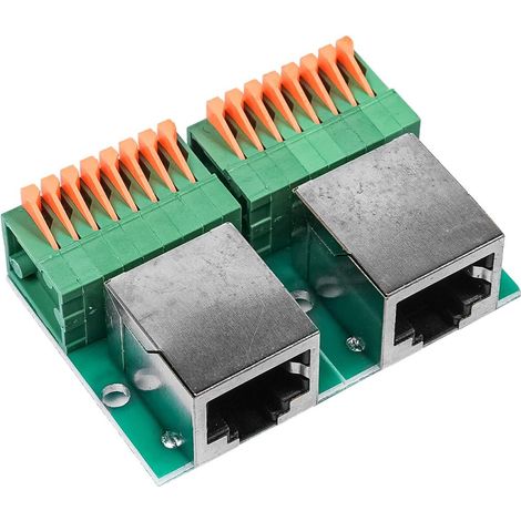 Lot de 2 bornes de connexion Ethernet RJ45 8P8C femelle vers 8 broches Breakout RJ45 Connecteur d'interface réseau sans soudure avec carte de circuit imprimé (1/5)