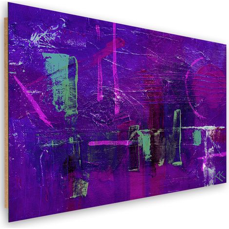 Quadro deco panel, Astrazione dipinta a mano viola - 100x70 (1/5)