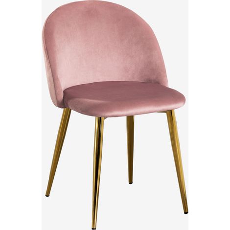 Set di 2 sedie da pranzo imbottite in velluto Kana SKLUM Blush