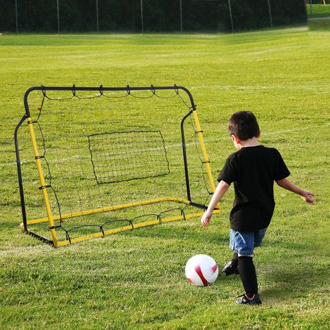 Filet de rebond de football, 184L x 123H cm, rebondisseur de football, 5 angles réglables de 60° à 90°, jaune et noir (1/4)
