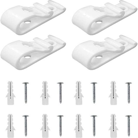 Ensemble de 4 pièces comprenant des crochets de positionnement blancs, des enrouleurs de cordon, des crochets pour cordon de store vénitien de 50 mm et des crochets de fixation pour rideaux.