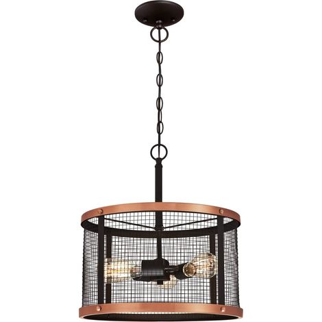 Westinghouse 6332740 Lampada da Sospensione per Interni a 3 Luci, Bronzata ad Olio, vetro (1/5)