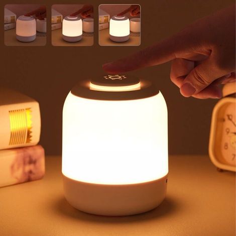 Veilleuse LED portable pour enfants et adultes, lampe de chevet à lumière chaude à intensité variable, veilleuse pour la protection des yeux (1/4)