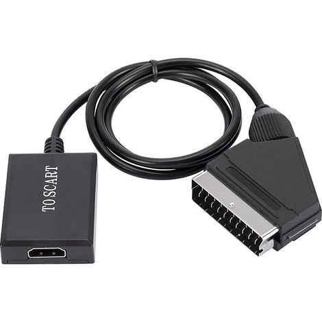 Adaptateur vidéo Scart vers HDMI, prise HD 1080p, plastique haute clarté, performance stable, qualité numérique (1/5)