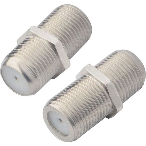 Connecteur Coaxial F Femelle Vers Femelle - Adaptateur RG6 - 3 GHz - Pour Antenne TV Satellite Câble Coaxial - Lot de 2 (1/5)