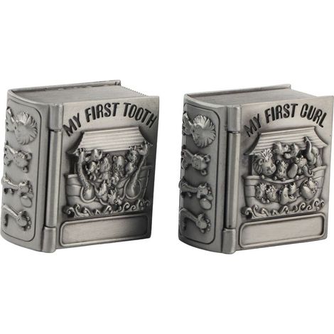 Coffret bijou forme livre 2 pièces, boîte métal vintage exquise, rangement décoratif cadeau artisanal (1/5)
