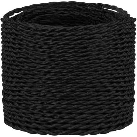 Câble Electrique Textile 20M,Câble textile pour lampe Câble d'alimentation Fil,Pour DIY Pendentif Lampe,noir