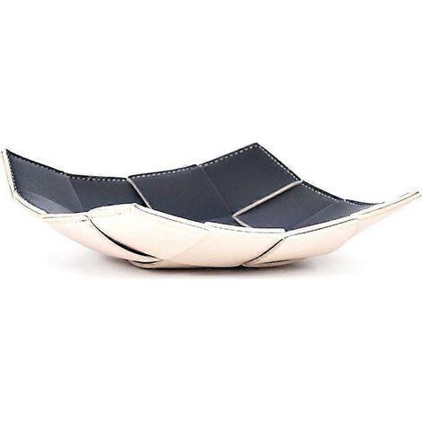 Plateau en cuir tressé à capteur, plateau porte-clés de porche, télécommande de bureau, boîte de rangement pour rouge à lèvres et cosmétiques B (1/5)