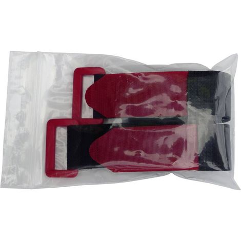 TRU COMPONENTS 688-330-Bag Nastro a strappo con fibbia Lato morbido e lato rigido (L x L) 300 mm x 25 mm Nero, Rosso 2 (1/4)