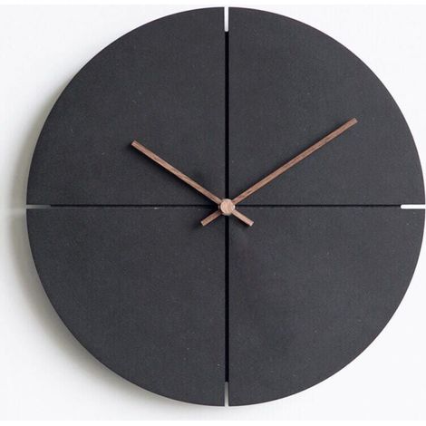 Horloge Murale 30cm Bois Vintage Silencieuse sans Bruit Chiffres Romains Décor Salon (1/4)