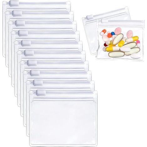 Bolsas transparentes de PE con cierre de cremallera,paquete de 20 unidades,bolsas de almacenamiento reutilizables para alimentos