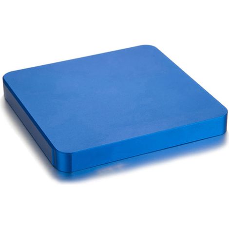 Plateau aimanté aluminium bleu jaune 10x10x1.2cm bac rangement vis écrous boulons goupilles outils métal avec 3 plots aimantés amovibles (1/2)