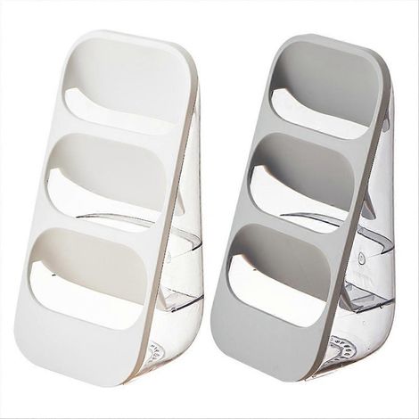 Dreistufiger Küchenutensilien-Abtropfkorb, grau und weiß, stapelbare Aufbewahrungsbox, multifunktionaler Organizer, weiß/grau (1/5)