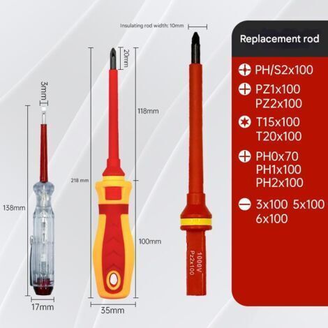 NALOOKAMIC Coffret de 13 tournevis, outils d'isolation magnétique, testeur magnétique, conception isolée, avec étui de rangement (1/3)