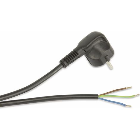 Câble d'alimentation GOOBAY avec fiche de protection, 2 m, noir
